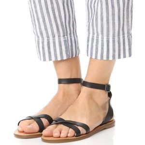 Madewell boardwalk ankle strap criss cross sandal
